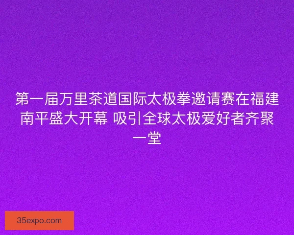 第一届万里茶道国际太极拳邀请赛在福建南平盛大开幕 吸引全球太极爱好者齐聚一堂