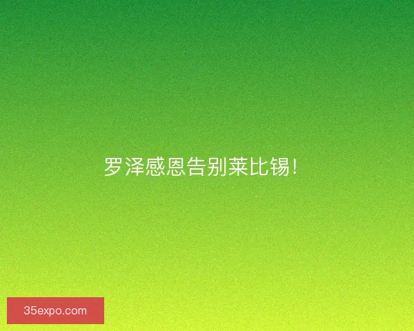 罗泽感恩告别莱比锡！