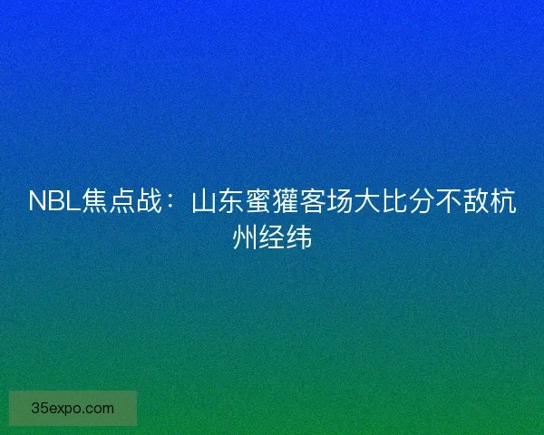 NBL焦点战:山东蜜獾客场大比分不敌杭州经纬 NBL焦点战:山东蜜獾客场大比分不敌杭州经纬